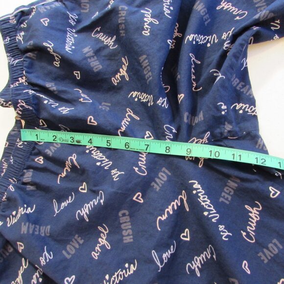 Victorias Secret Blue 'Script' Lightweight Cotton Pajama Pants Medium - Picture 7 of 11